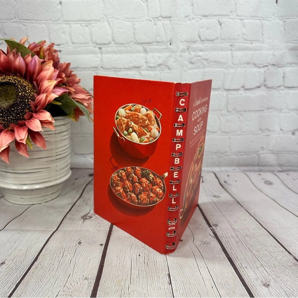 vtg 70s campbell Cookbook: Cooking with Soup spiral hardcover cottagecore retro